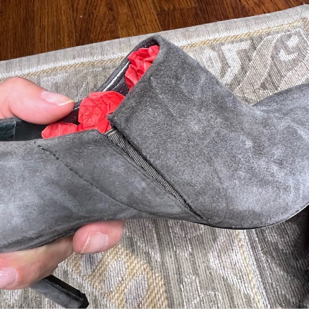 Stuart Weitzman Suede Peep Toe Pumps - Picture 9 of 10